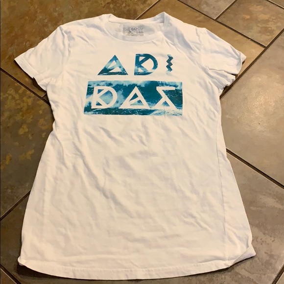 adidas Tops - Adidas Womens S White w/ Blue graphic Short Sleeve